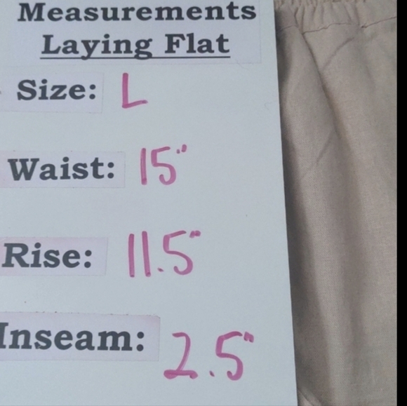 Love Tree Linen Beige Drawstring Waist Shorts with Pockets size Large - Picture 9 of 9